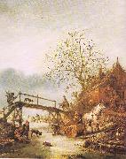 Ostade, Isaack Jansz. van A Winter Scene with an Inn oil